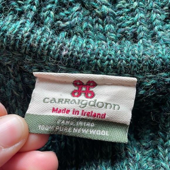 Made in Ireland green wool knit long sweater - Picture 12 of 15